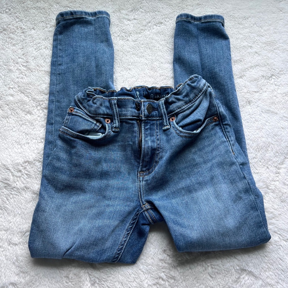 Gap‎ Kids Skinny Jeans Medium Wash Blue Adjustable Waist Size 8  Denim Preowned